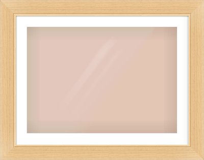 Natural Wood Flat Frame for 700 × 500mm artwork, with Smooth White Single Mount