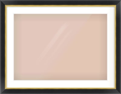 Black/Gold Reverse Frame for 700 × 500mm artwork, with Smooth White Single Mount