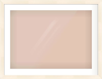 Natural Wood Flat Frame for 700 × 500mm artwork, with Smooth White Single Mount