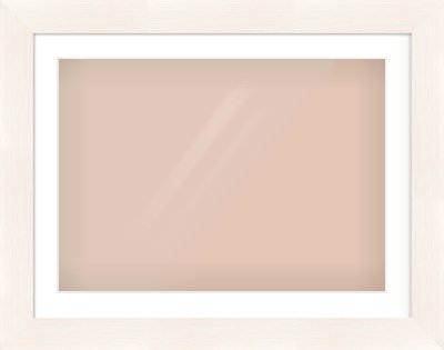 Ivory Driftwood Flat Frame for 700 × 500mm artwork, with Smooth White Single Mount