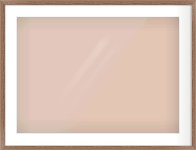Walnut Flat Frame for 700 × 500mm artwork, with Smooth White Single Mount
