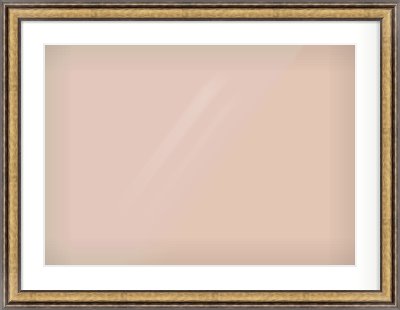 Gold Spoon Frame for 700 × 500mm artwork, with Smooth White Single Mount