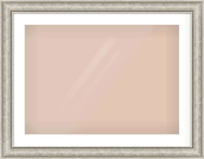 Silver Scoop Frame for 700 × 500mm artwork, with Smooth White Single Mount