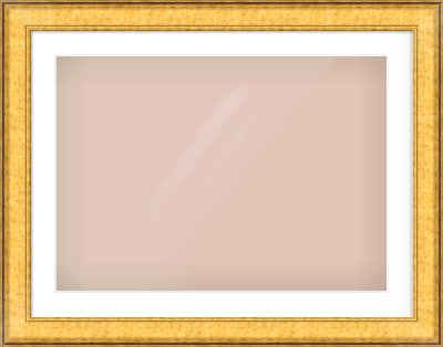 Gold Flat Frame for 700 × 500mm artwork, with Smooth White Single Mount