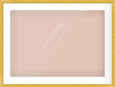 Gold Cushion Frame for 700 × 500mm artwork, with Smooth White Single Mount