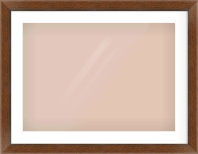 Brown Flat Frame for 700 × 500mm artwork, with Smooth White Single Mount