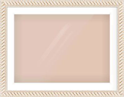 Off White & Gold Dome Frame for 700 × 500mm artwork, with Smooth White Single Mount