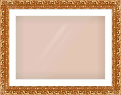 Gold Spoon Frame for 700 × 500mm artwork, with Smooth White Single Mount