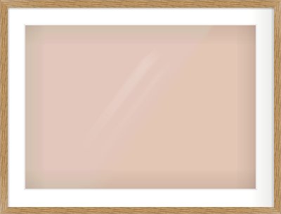 Oak Effect Flat Frame for 700 × 500mm artwork, with Smooth White Single Mount