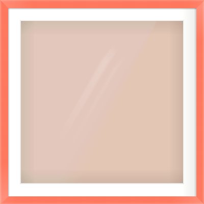 Orange Paint Flat Frame for 700 × 700mm artwork, with Smooth White Single Mount