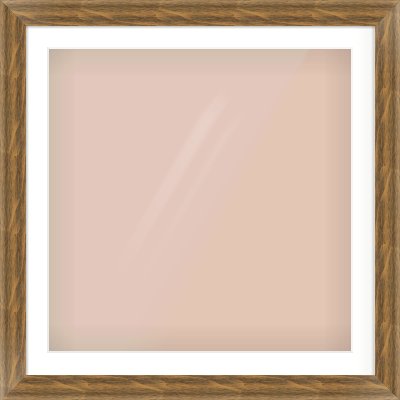 Characteristic Brown Flat Frame for 700 × 700mm artwork, with Smooth White Single Mount