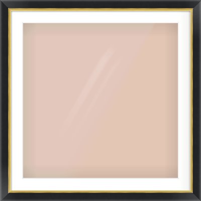 Black/Gold Reverse Frame for 700 × 700mm artwork, with Smooth White Single Mount
