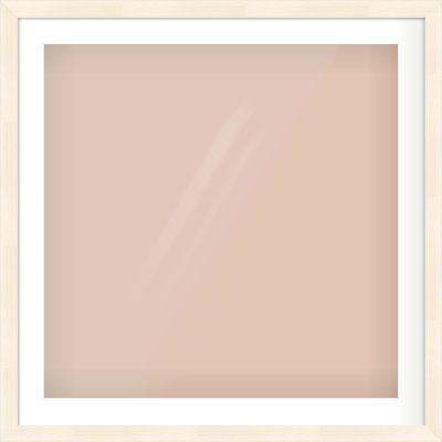 Natural Wood Flat Frame for 700 × 700mm artwork, with Smooth White Single Mount