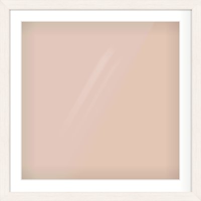 Ivory Driftwood Flat Frame for 700 × 700mm artwork, with Smooth White Single Mount