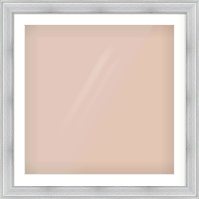 Brushed Silver Cushion Frame for 700 × 700mm artwork, with Smooth White Single Mount