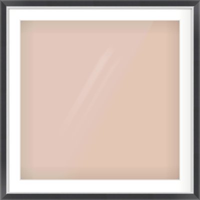 Black/Silver Flat Frame for 700 × 700mm artwork, with Smooth White Single Mount