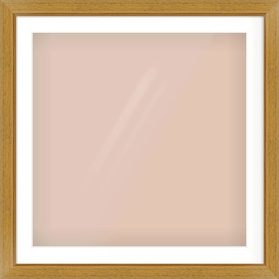 Gold Flat Frame for 700 × 700mm artwork, with Smooth White Single Mount