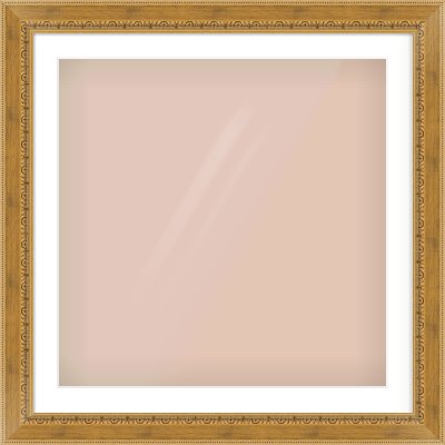 Gold Reverse Frame for 700 × 700mm artwork, with Smooth White Single Mount