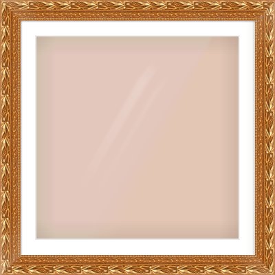 Gold Spoon Frame for 700 × 700mm artwork, with Smooth White Single Mount