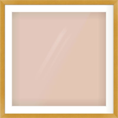 Gold Flat Frame for 700 × 700mm artwork, with Smooth White Single Mount