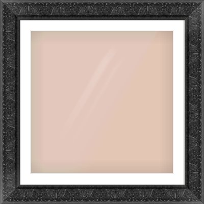 Black Scoop Frame for 700 × 700mm artwork, with Smooth White Single Mount