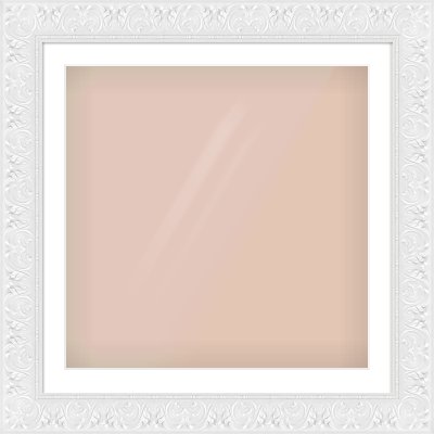White Scoop Frame for 700 × 700mm artwork, with Smooth White Single Mount