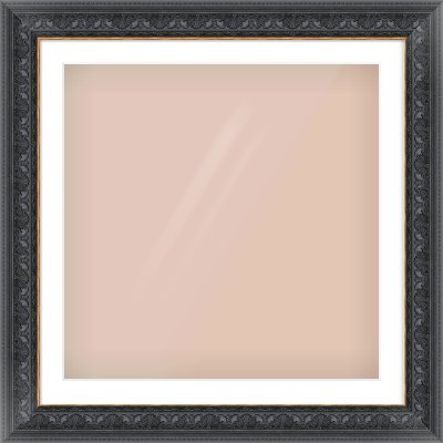 Black Reverse Frame for 700 × 700mm artwork, with Smooth White Single Mount