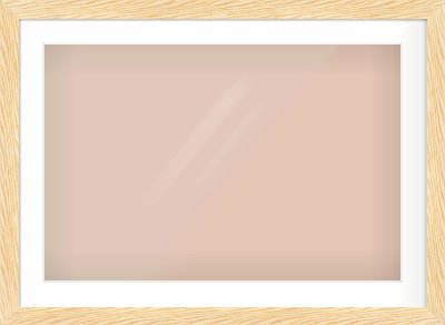 Natural Wood Reverse Frame for 75 × 50cm artwork, with Smooth White Single Mount
