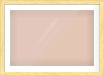 Natural Wood Cushion Frame for 75 × 50cm artwork, with Smooth White Single Mount