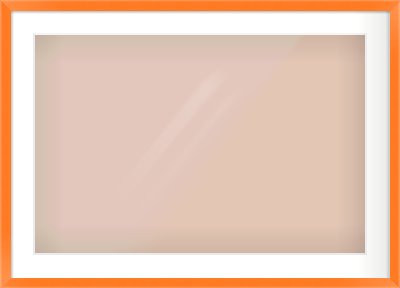 Orange Paint Flat Frame for 75 × 50cm artwork, with Smooth White Single Mount