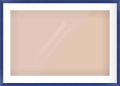 Blue Paint Flat Frame for 75 × 50cm artwork, with Smooth White Single Mount