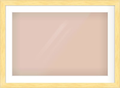 Natural Wood Stepped Flat Frame for 75 × 50cm artwork, with Smooth White Single Mount