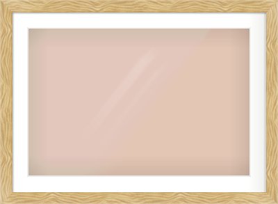 Natural Wood Flat Frame for 75 × 50cm artwork, with Smooth White Single Mount