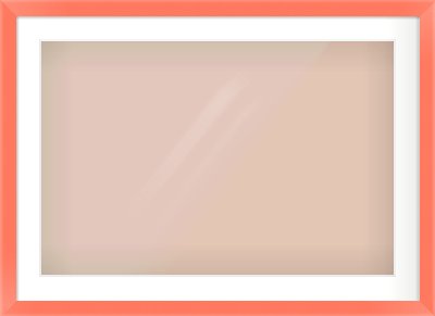 Orange Paint Flat Frame for 75 × 50cm artwork, with Smooth White Single Mount