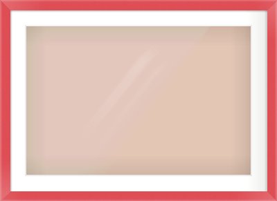 Red Paint Flat Frame for 75 × 50cm artwork, with Smooth White Single Mount
