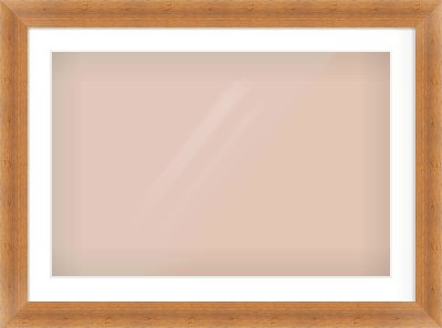 Antique Pine Flat Frame for 75 × 50cm artwork, with Smooth White Single Mount