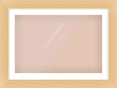 Natural Wood Flat Frame for 75 × 50cm artwork, with Smooth White Single Mount