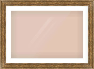 Characteristic Brown Flat Frame for 75 × 50cm artwork, with Smooth White Single Mount