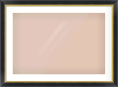 Black/Gold Reverse Frame for 75 × 50cm artwork, with Smooth White Single Mount