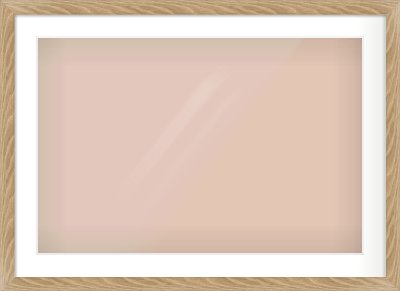 Oak Veneer Flat Frame for 75 × 50cm artwork, with Smooth White Single Mount