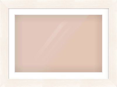 Ivory Driftwood Flat Frame for 75 × 50cm artwork, with Smooth White Single Mount