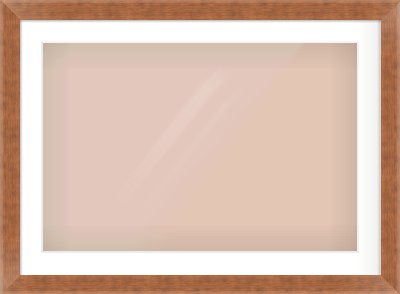 Bronze Flat Frame for 75 × 50cm artwork, with Smooth White Single Mount