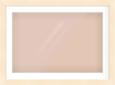 Natural Wood Flat Frame for 75 × 50cm artwork, with Smooth White Single Mount
