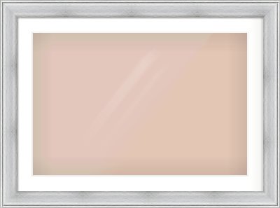 Brushed Silver Cushion Frame for 75 × 50cm artwork, with Smooth White Single Mount