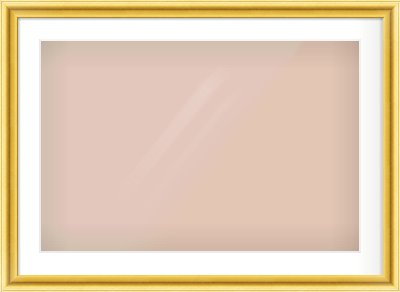 Gold Cushion Frame for 75 × 50cm artwork, with Smooth White Single Mount