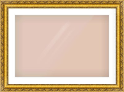 Gold Spoon Frame for 75 × 50cm artwork, with Smooth White Single Mount