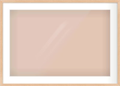 Light Oak Veneer Flat Frame for 75 × 50cm artwork, with Smooth White Single Mount