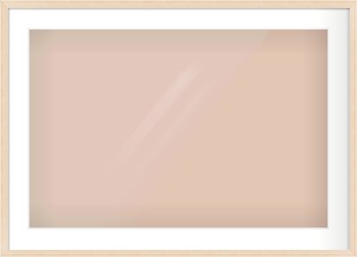 Natural Wood Flat Frame for 75 × 50cm artwork, with Smooth White Single Mount