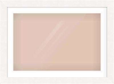 White Beveled Frame for 75 × 50cm artwork, with Smooth White Single Mount