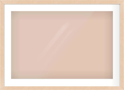 Light Oak Veneer Flat Frame for 75 × 50cm artwork, with Smooth White Single Mount